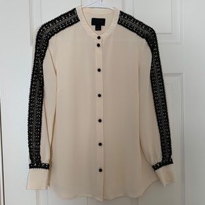 J.Crew Ivory silk shirt